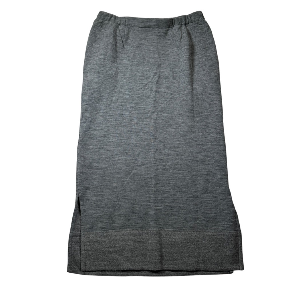 Icebreaker Women's Fleece Merino Wool Midi Skirt‎ Size S Gray Slits Pockets - Picture 8 of 9